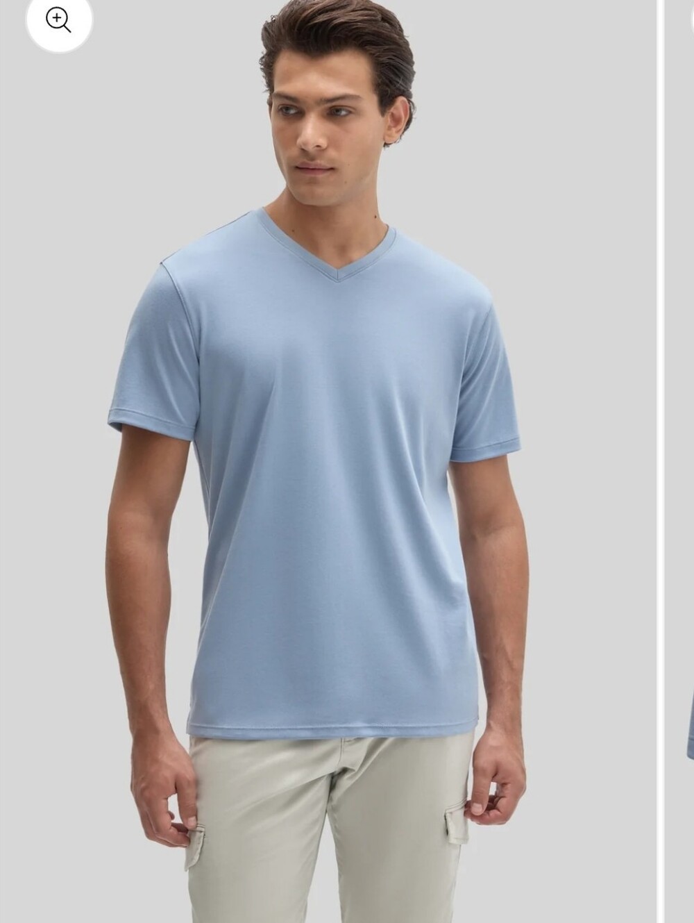 Robert Barakett Sky Blue V-Neck Short Sleeve Tee